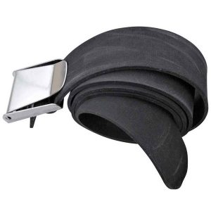 Sublest Ceinture élastique avec boucle US inox, longueur 1,40 m , épaisseur 3 mm. Caoutchouc rugueux comme sur les Marseillaises