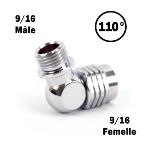 Raccord à 110° MP 9/16 Mâle x MP 9/16 Femelle