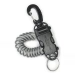 Clip extensible BESTDIVERS noir Vela, mousqueton inox 70 mm