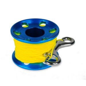 Moulinet aluminium BESTDIVERS F29 Ø69 mm bleu - fil 45 m Ø1,2 mm