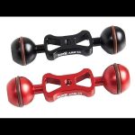 Bras aluminium Supe 4" (longueur 10,5cm) avec boules 25mm Noir