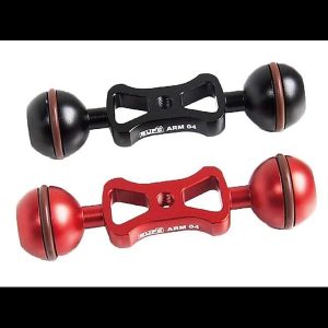 Bras aluminium Supe 8" (longueur 20,5cm) avec boules 25mm Noir
