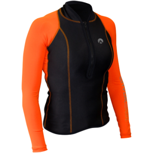 Haut manches longues Sharkskin performance wear demi zip orange/noir femme Taille 12 Couleur Noir/Orange